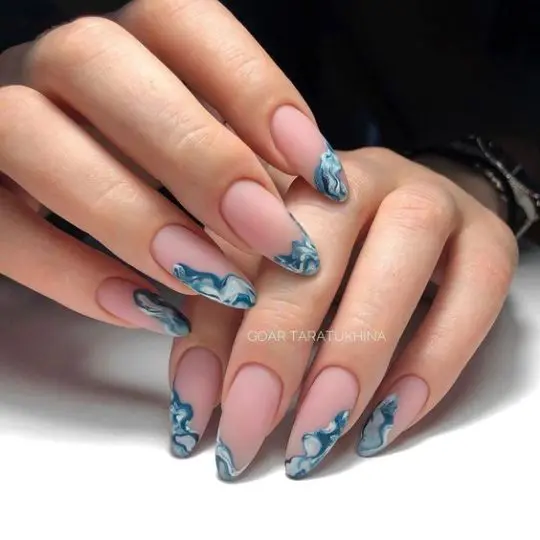 matte nail art design