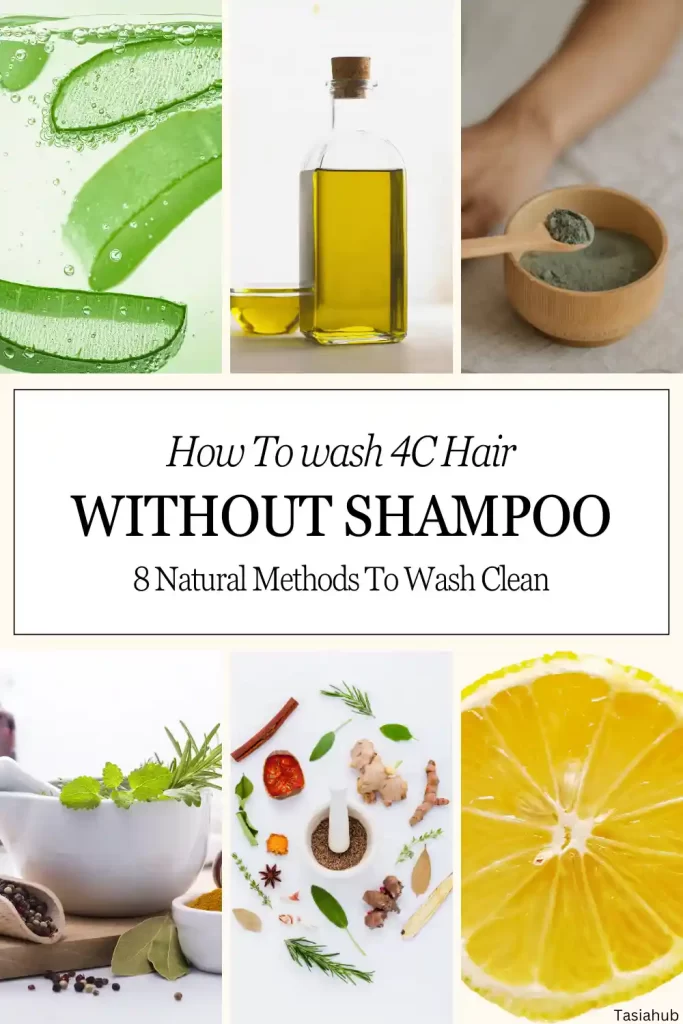 how to wash 4C hair without shampoo pin