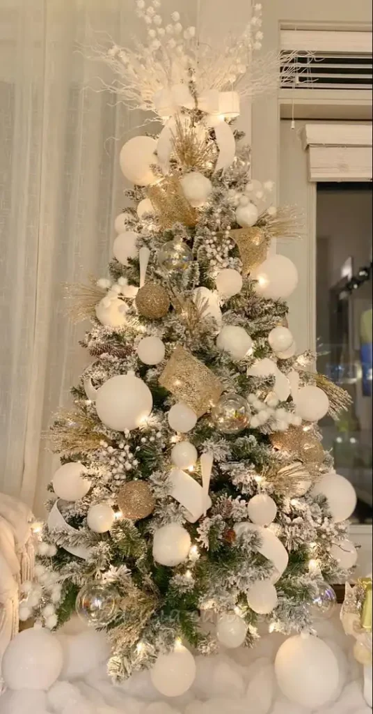 gold and white tree
