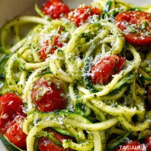 Zucchini noodles with pesto