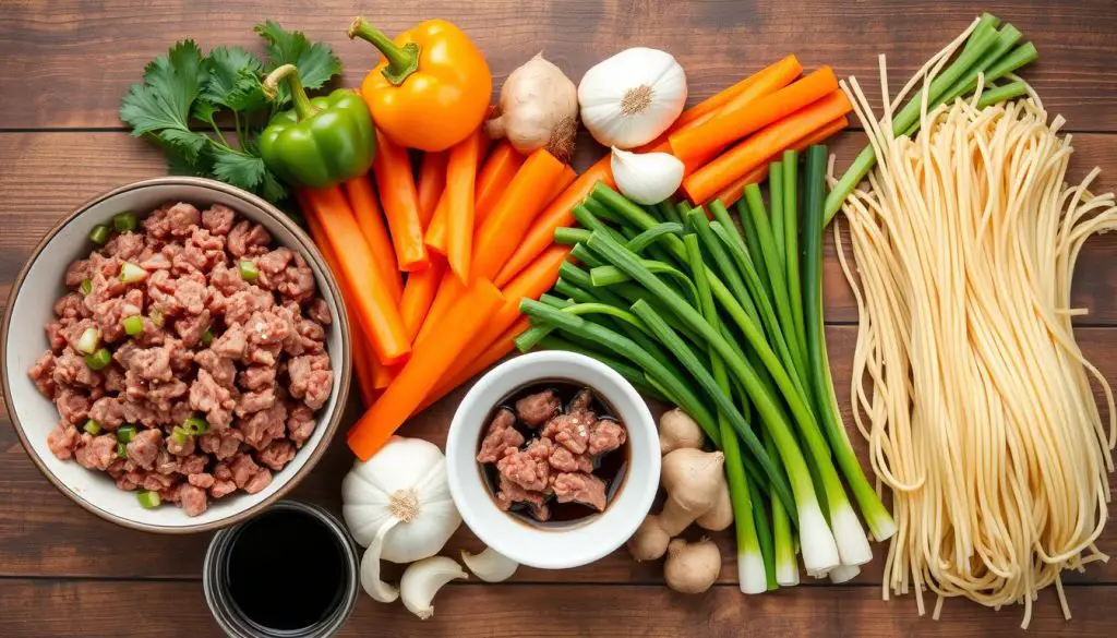 Mongolian ground beef noodles ingredients Mongolian ground beef noodles ingredients