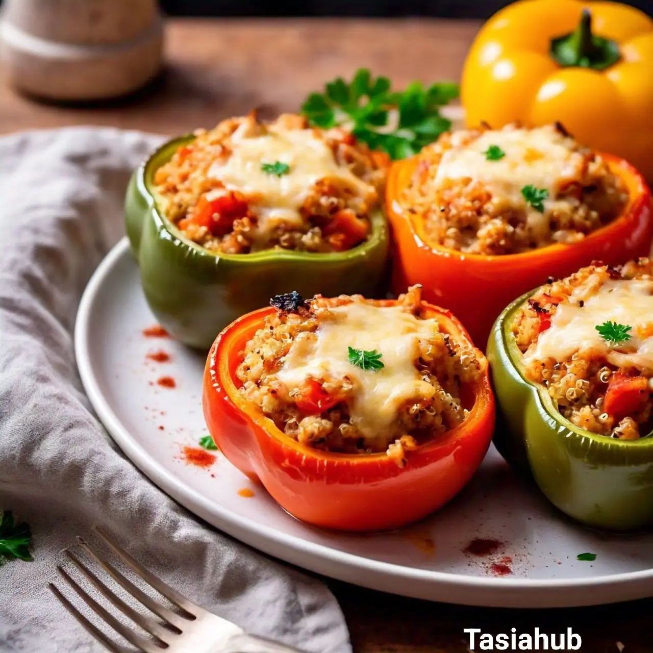 Turkey and quinoa stuffed peppers