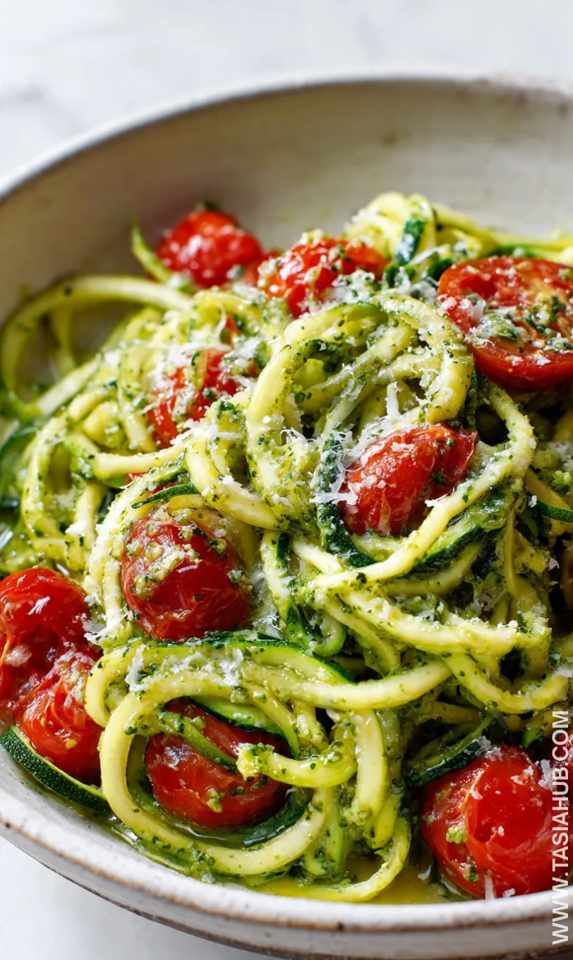 zucchini noodles with pesto 1