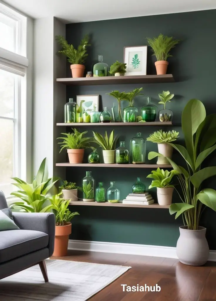 Built In Shelves with Botanical Touches 1