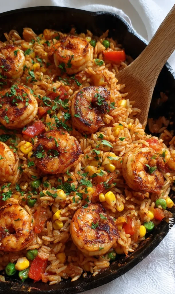 Cajun shrimp and rice skillet 4