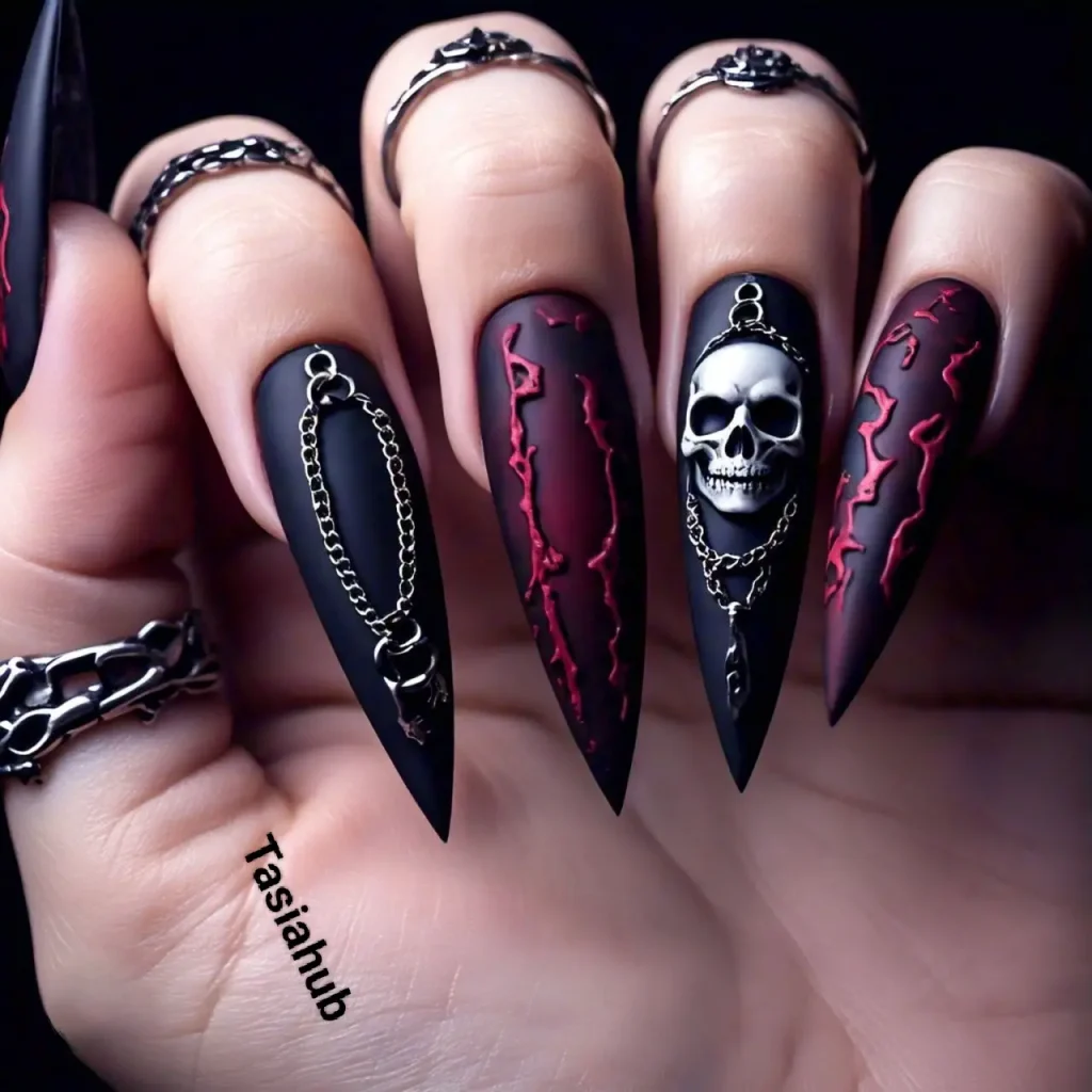 Dark Edgy Goth Nails