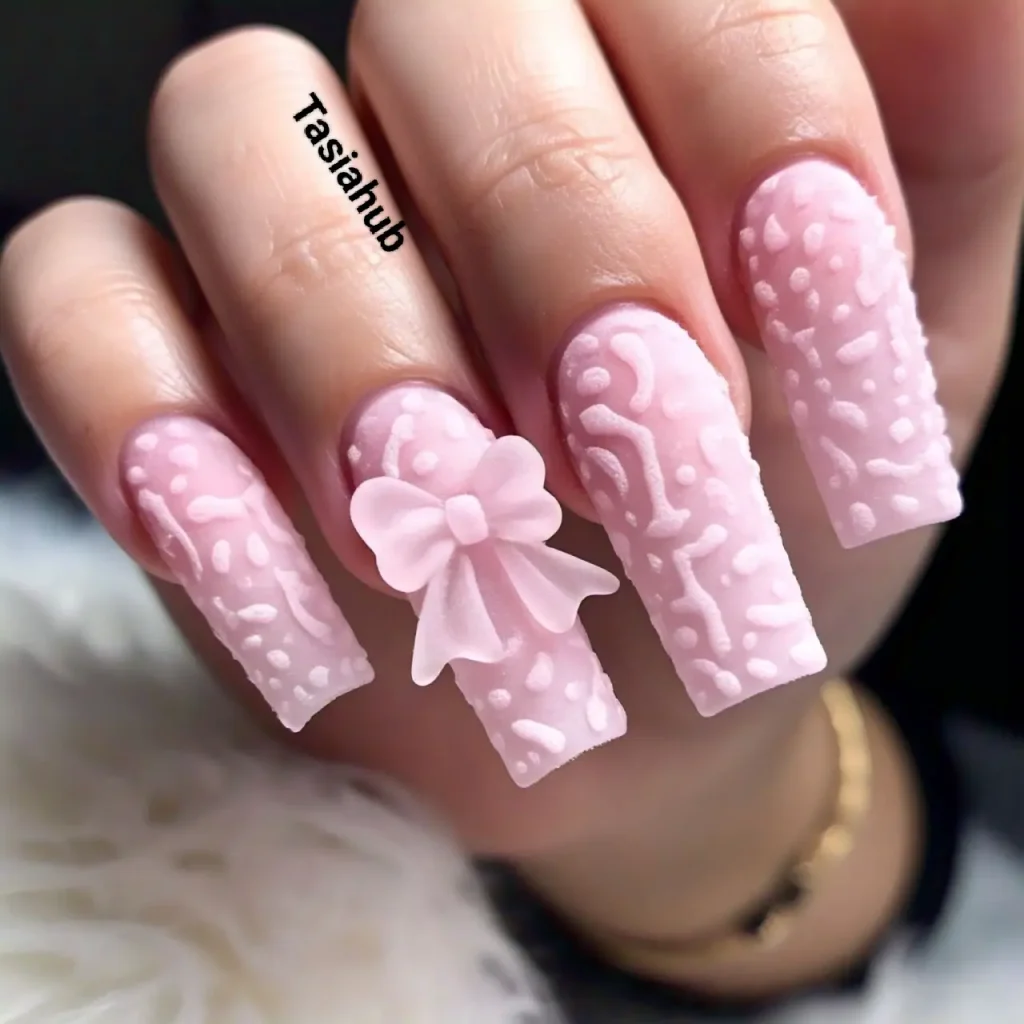 Frosted Pink with Transparent Bow