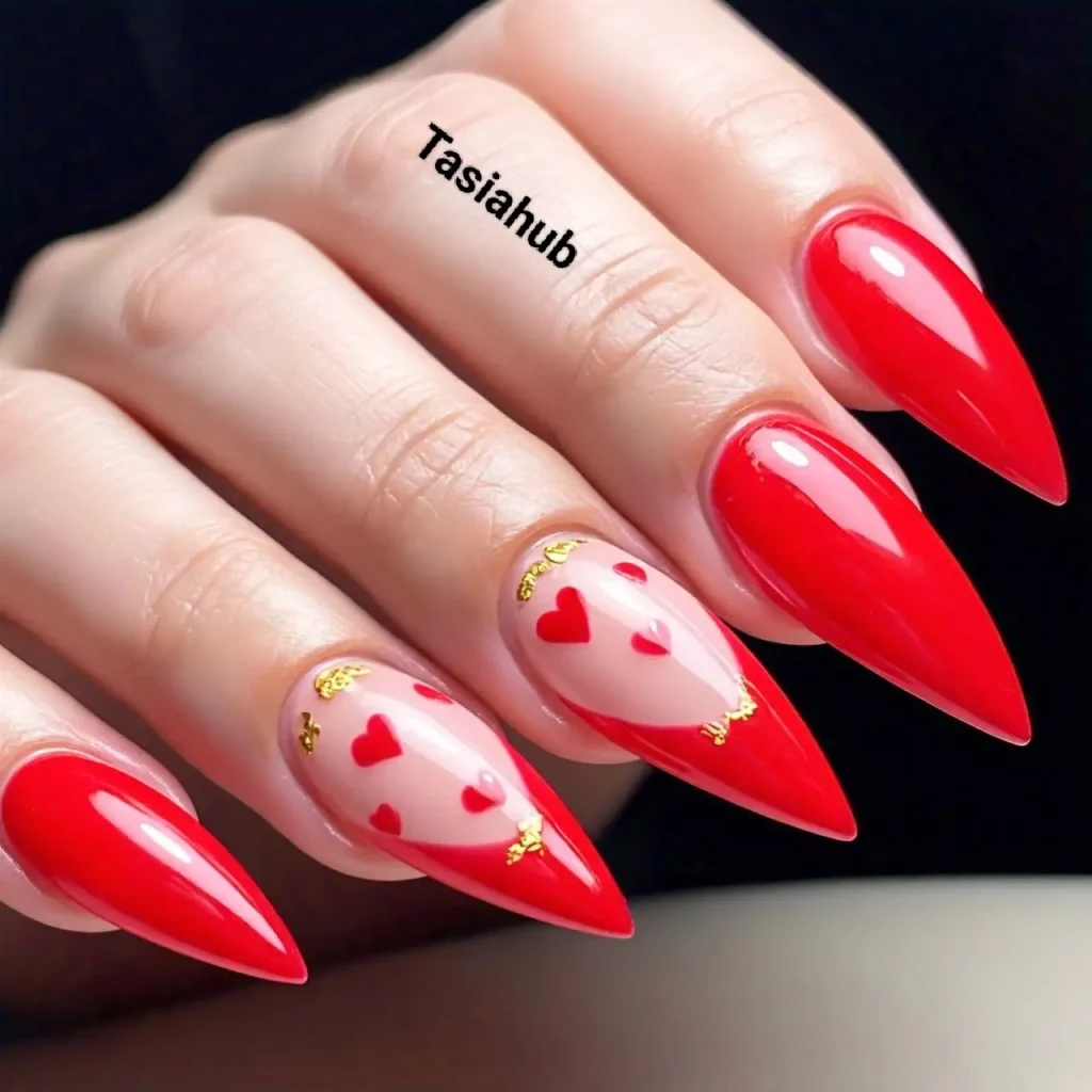 Glamorous Red Stiletto Nails
