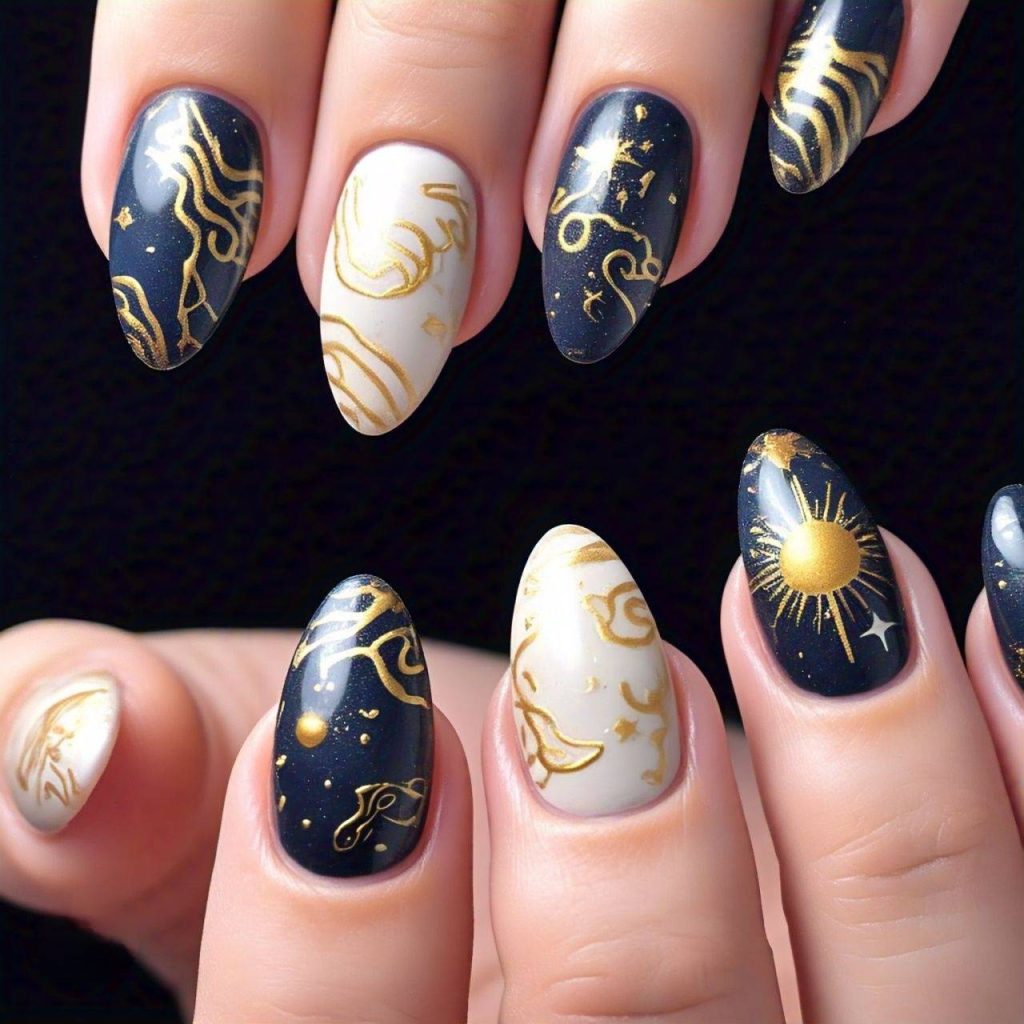 Greek holiday nails