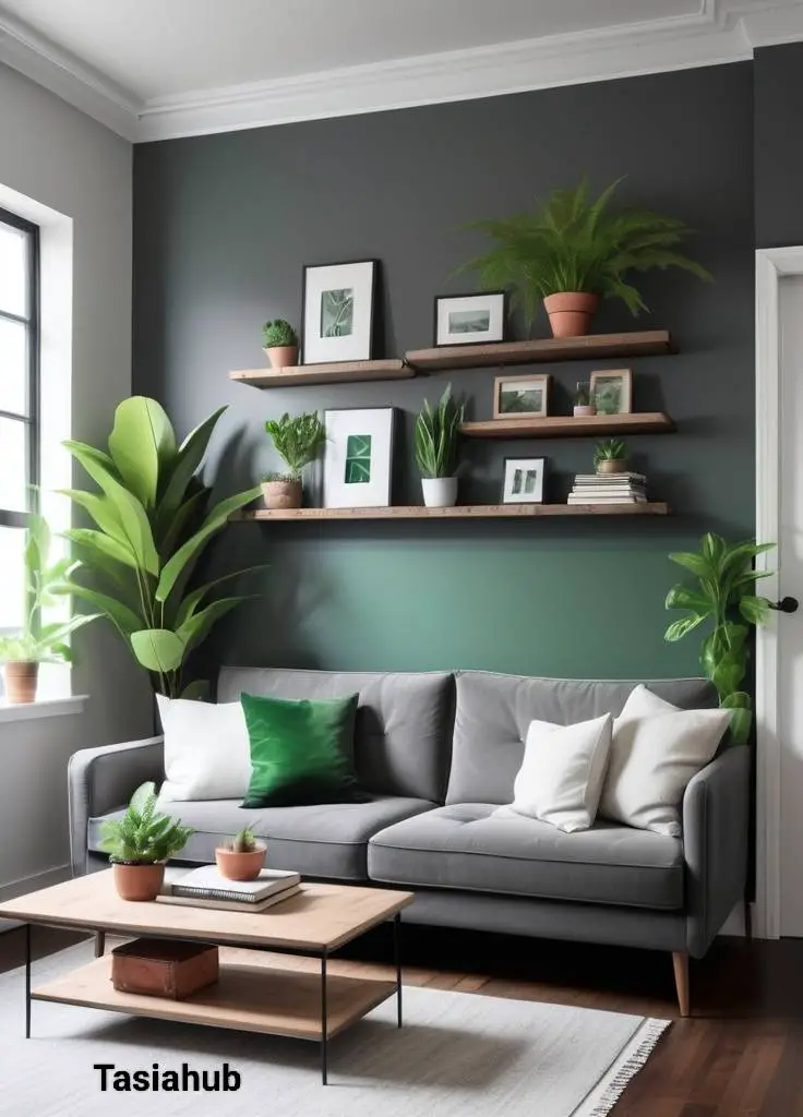 Green and Grey Apartment Aesthetic 1