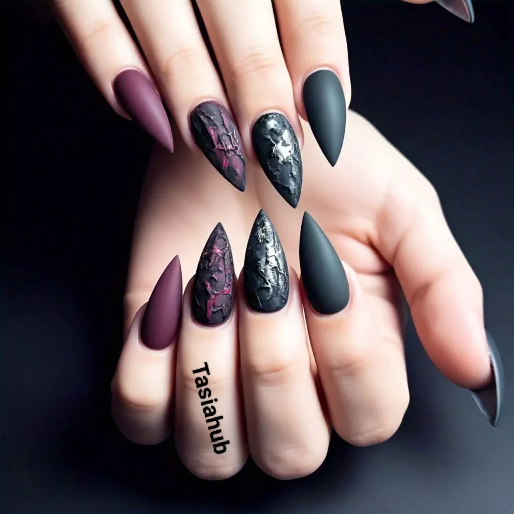 Grunge Stiletto Nails