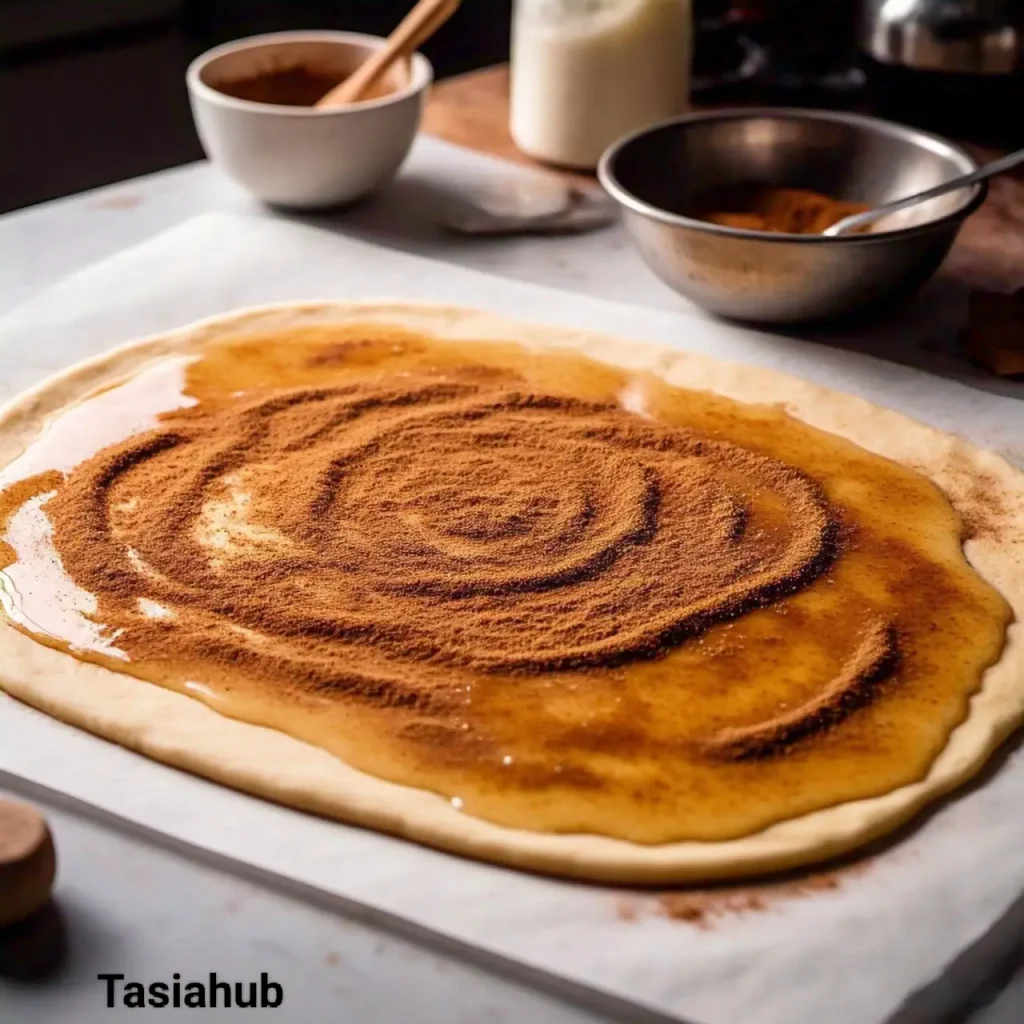 Keto dough with butter and cinnamon spread
