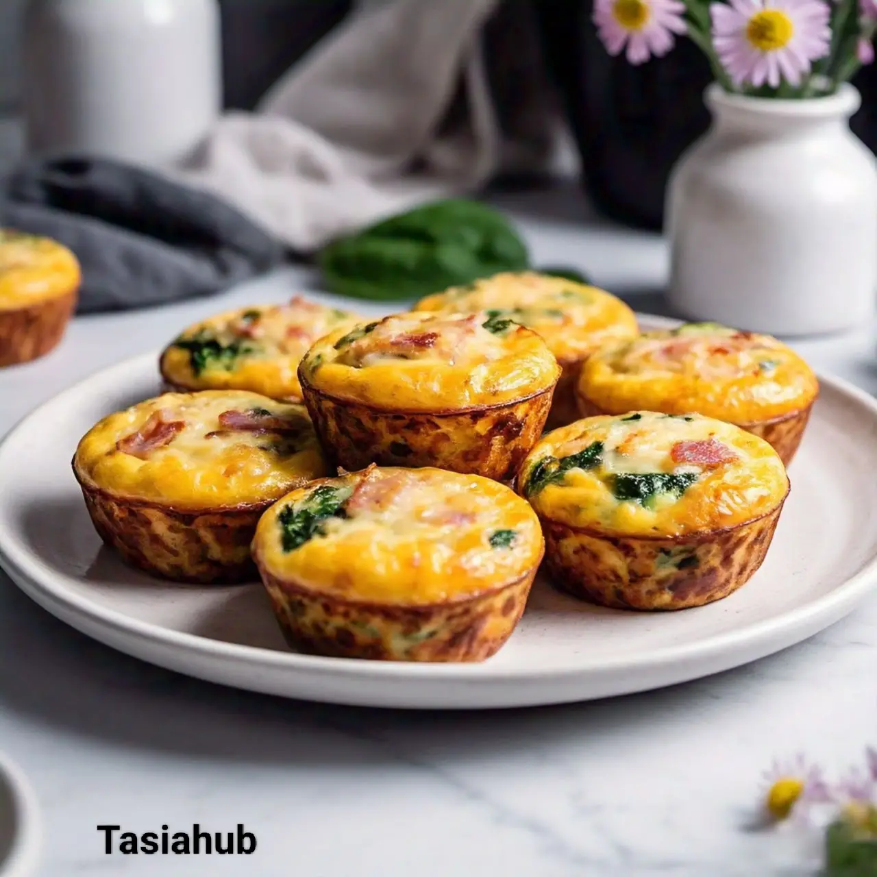 Egg muffins with spinach and cheese