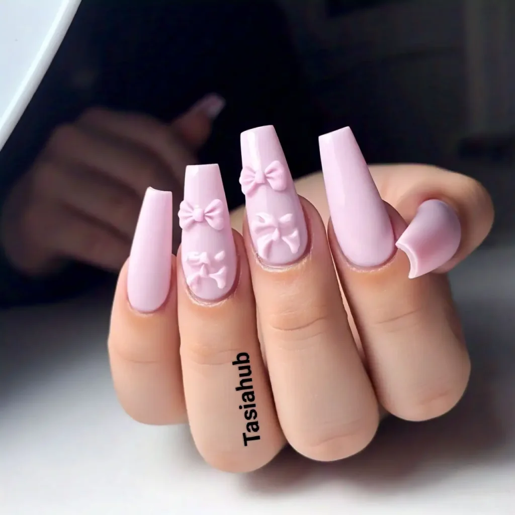Pastel Pink with Miniature Bow Stickers