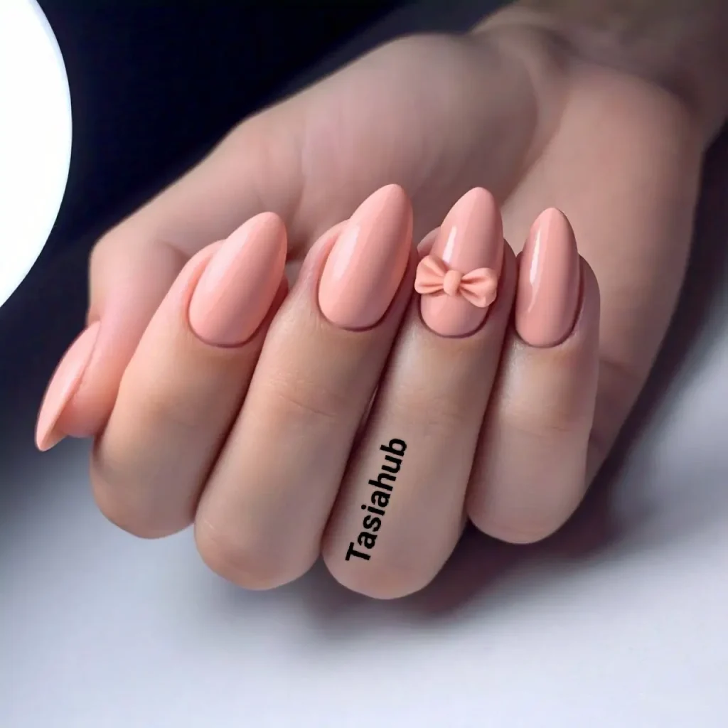 Peachy Pink with Floral Bow
