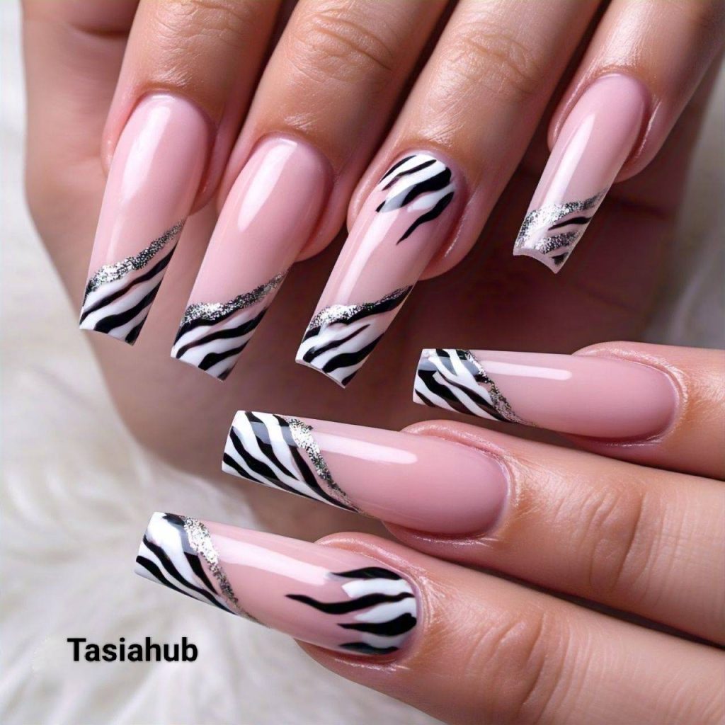 Pink Zebra Nail Designs