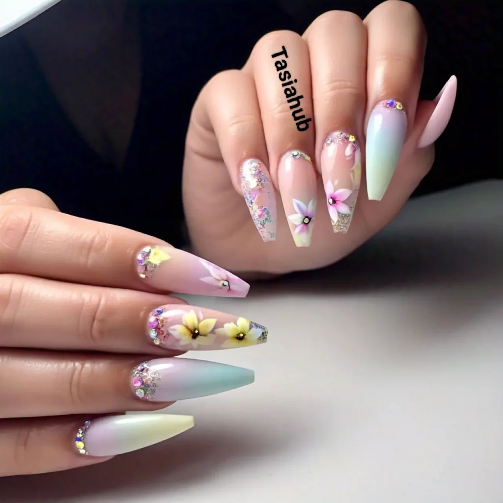 Pretty Acrylic Prom Nails