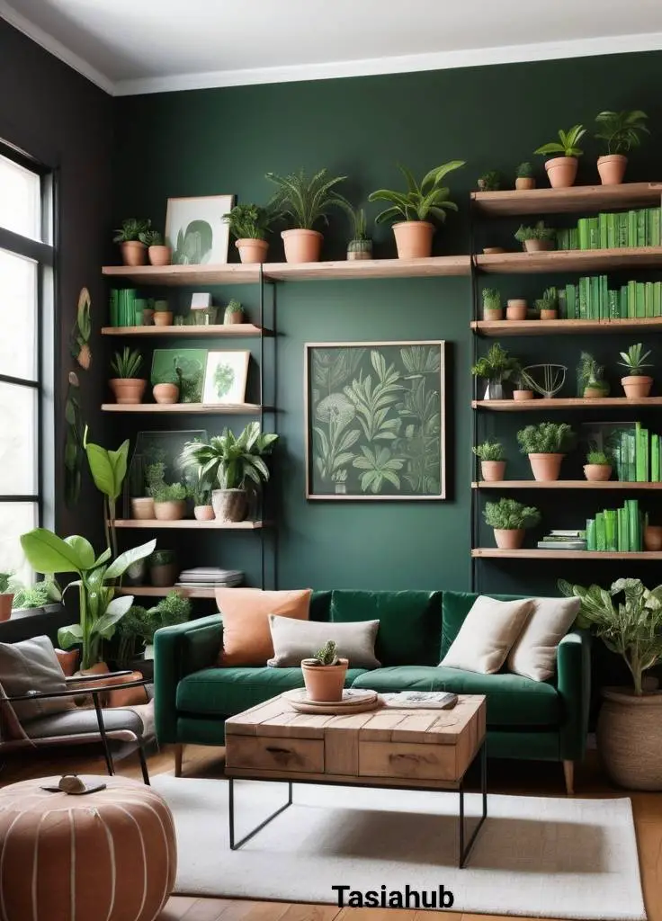 Rustic Green and Black Decor 1