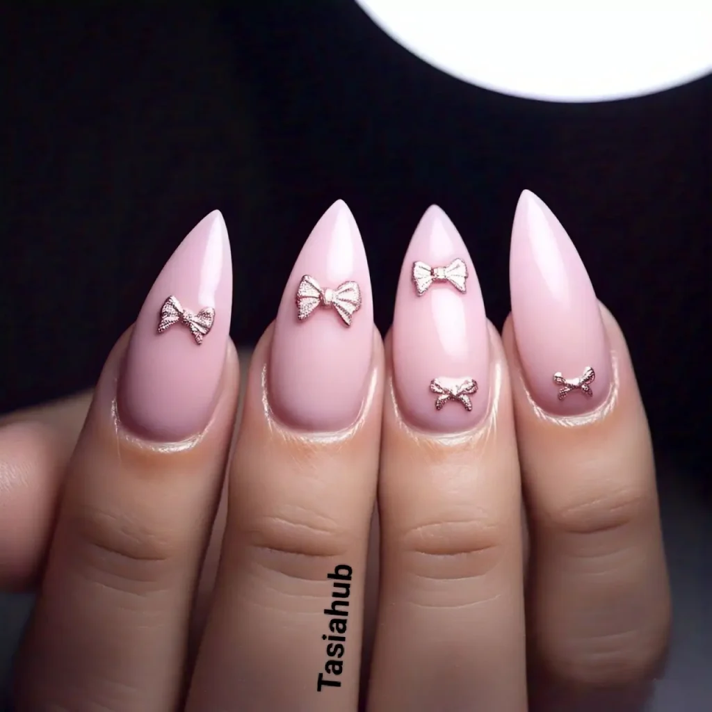Soft Pink Gradient with Bow Charms
