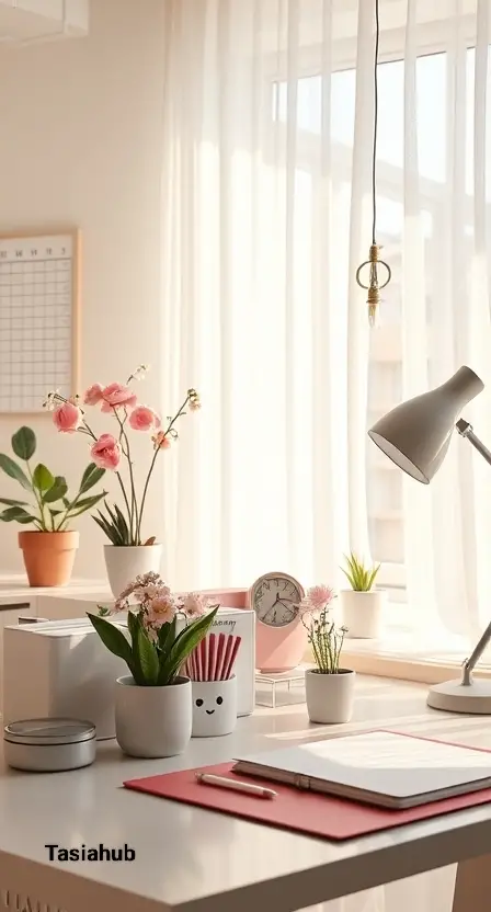 Spring Aesthetic Office Space