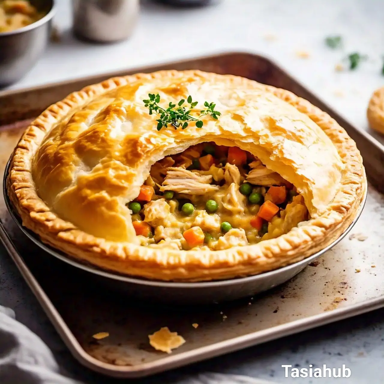 Homemade chicken pot pie