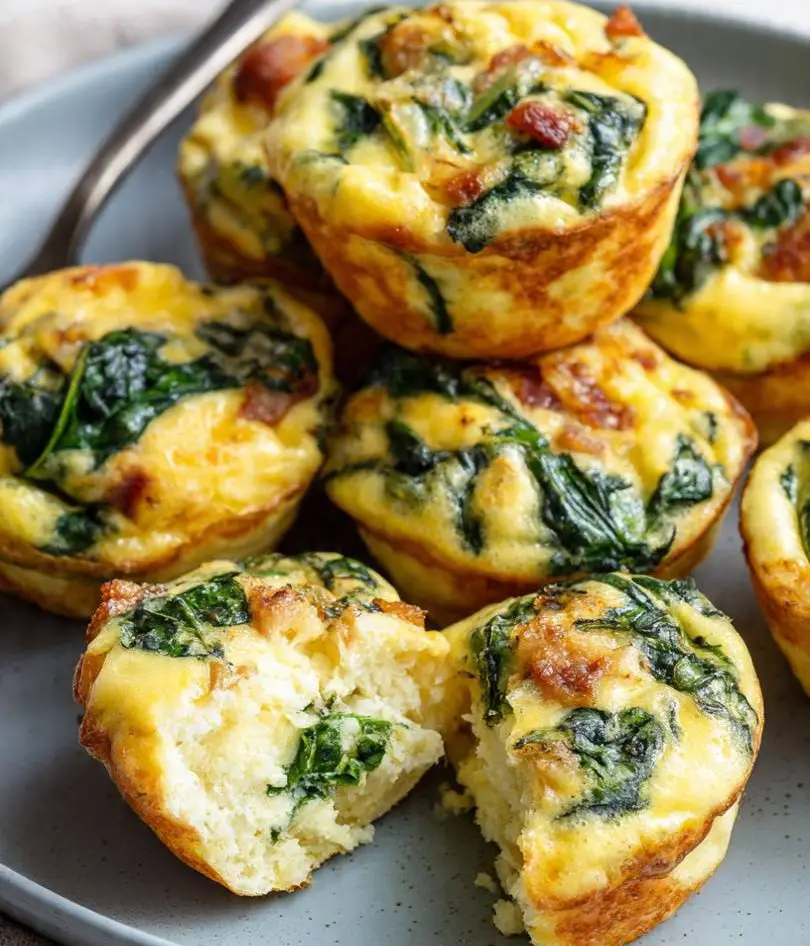 Keto Egg Muffins With Spinach And Cheese