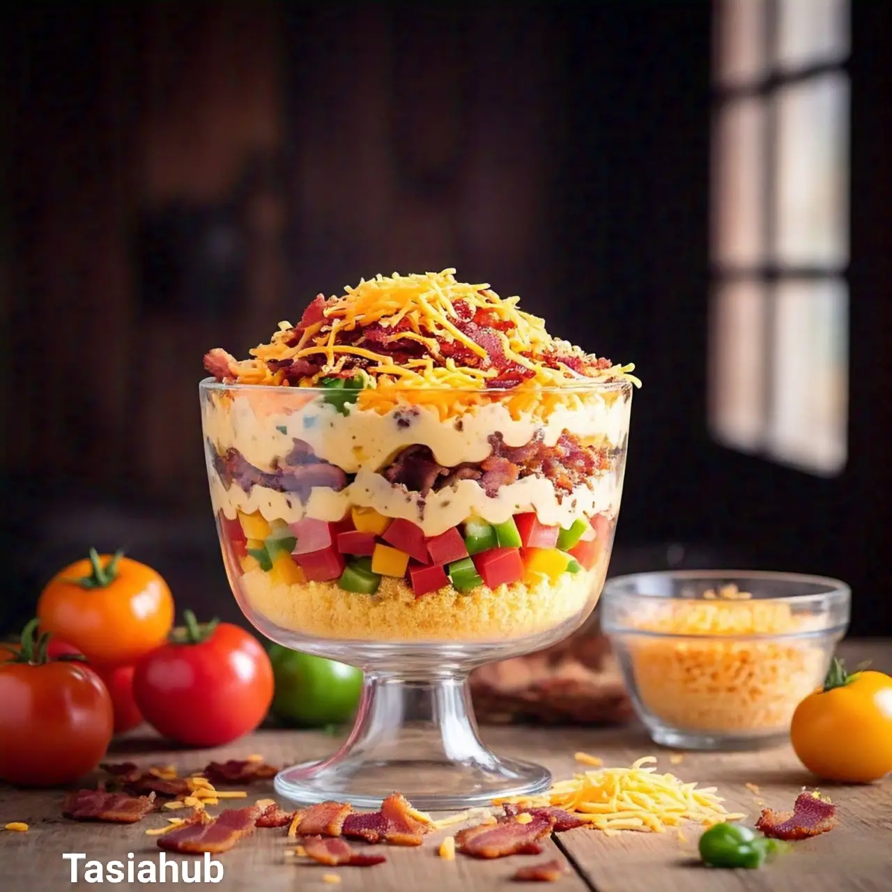 Layered Southern cornbread salad
