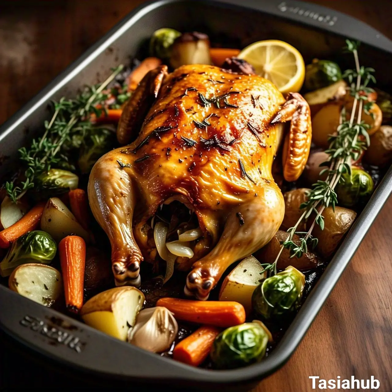 Lemon herb roasted whole chicken