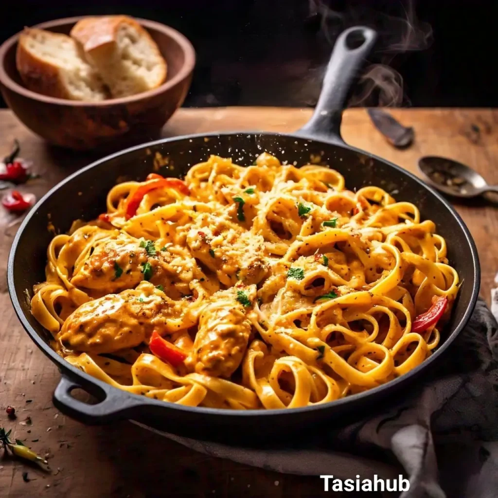 spicy Cajun chicken pasta skillet