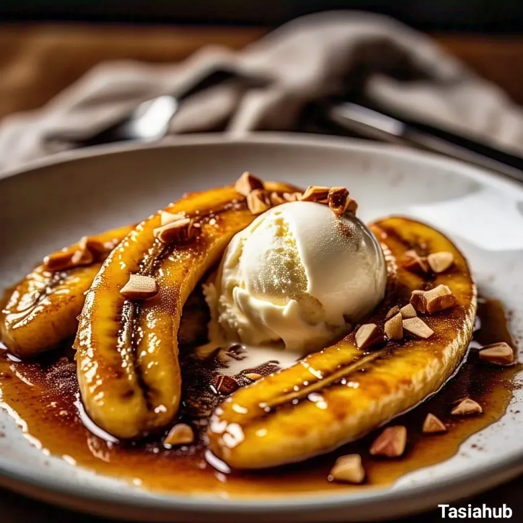 A serving of bananas foster