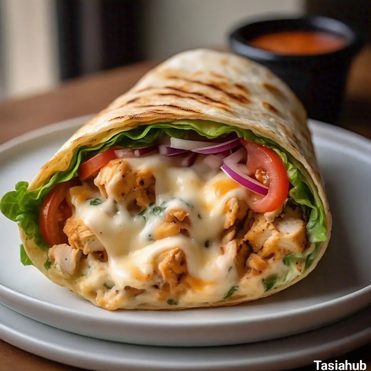 Cheesy Garlic Chicken Wraps