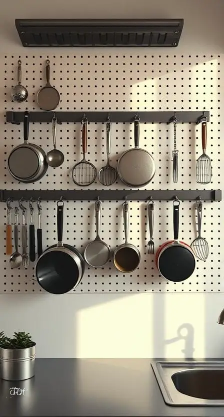 DIY pegboard for kitchen