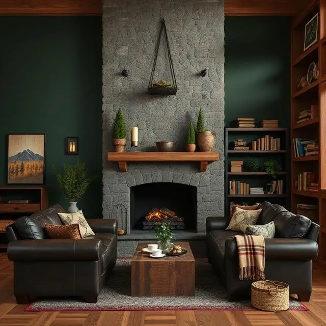 Green living room decor ideas
