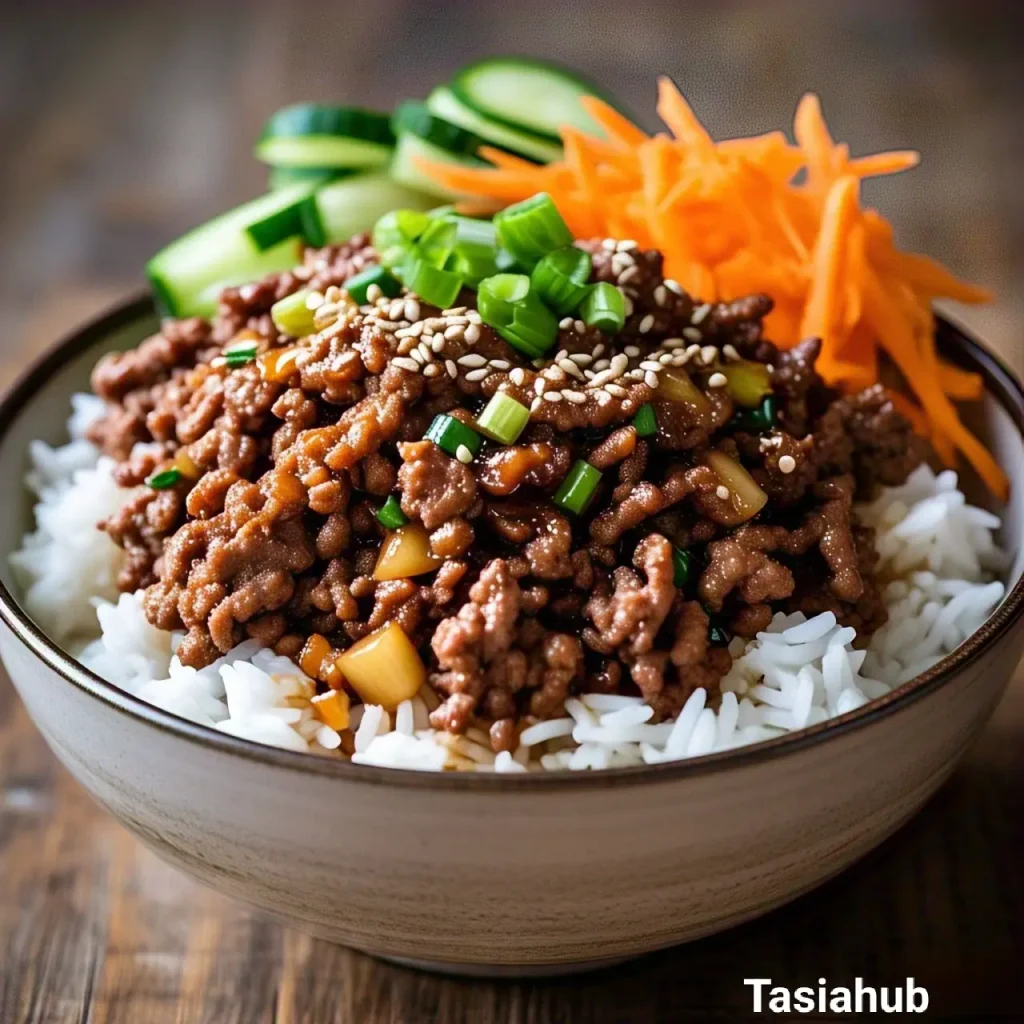 a bowl of Korean ground beef