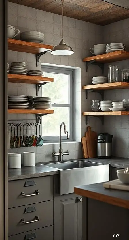 kitchen open shelving