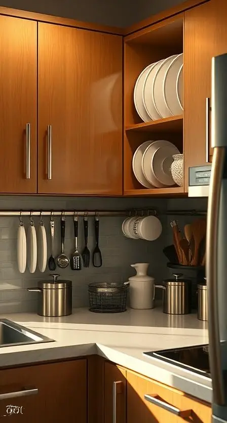 tension rods cabinets