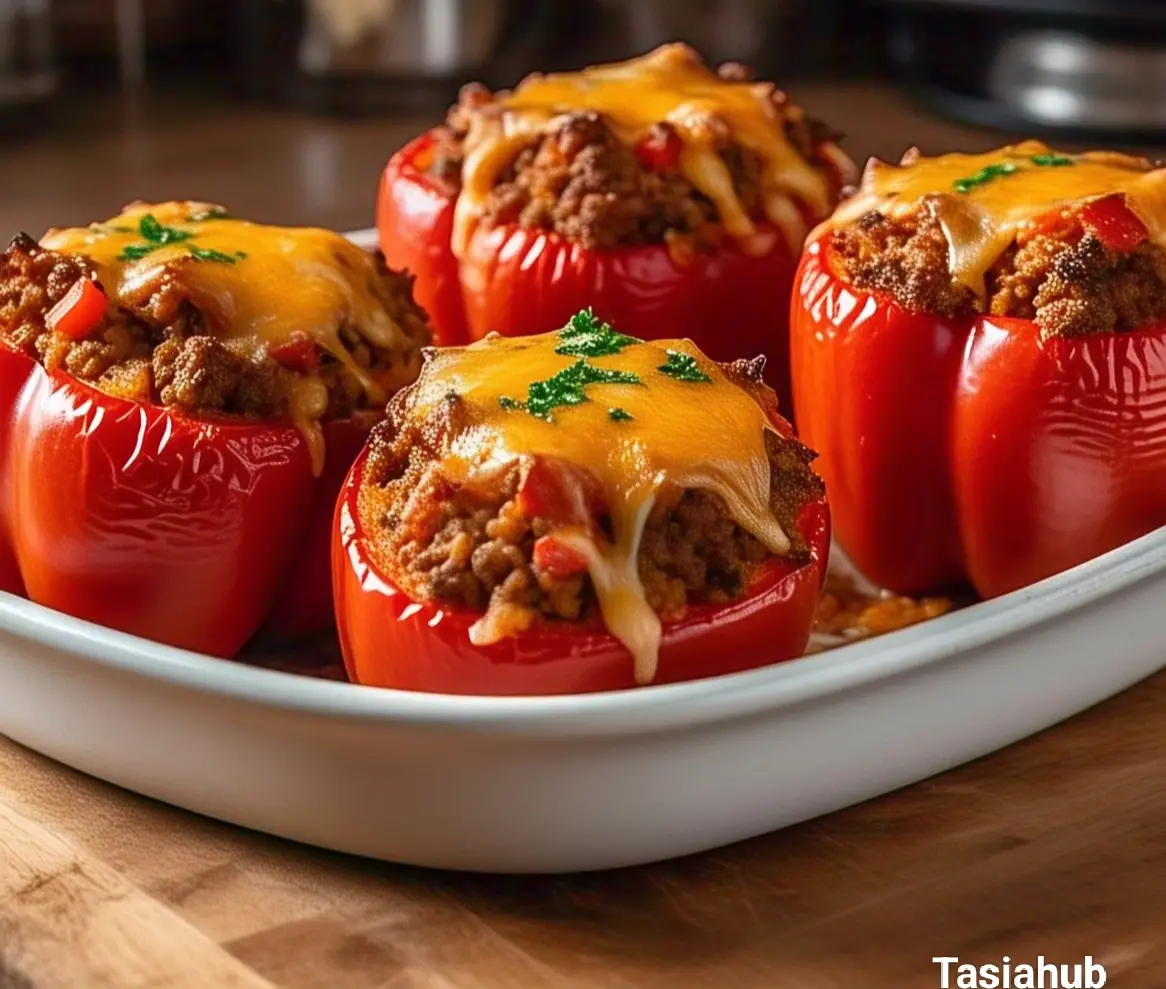 Ground beef stuffed peppers
