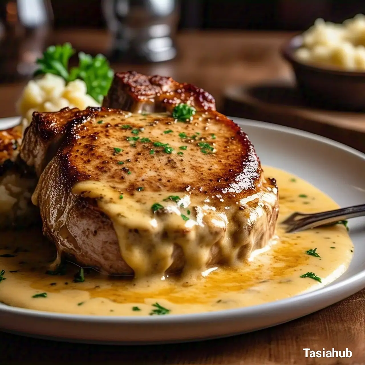 Boursin pork chops