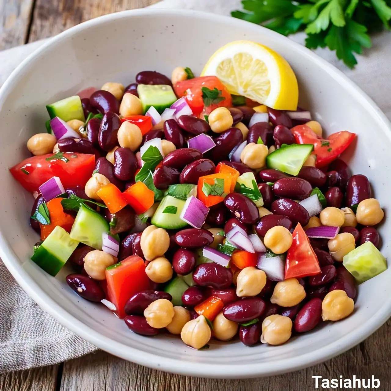 A bowl of bean salad