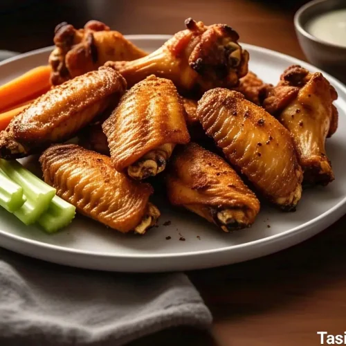 A serving of air fryer chicken wings