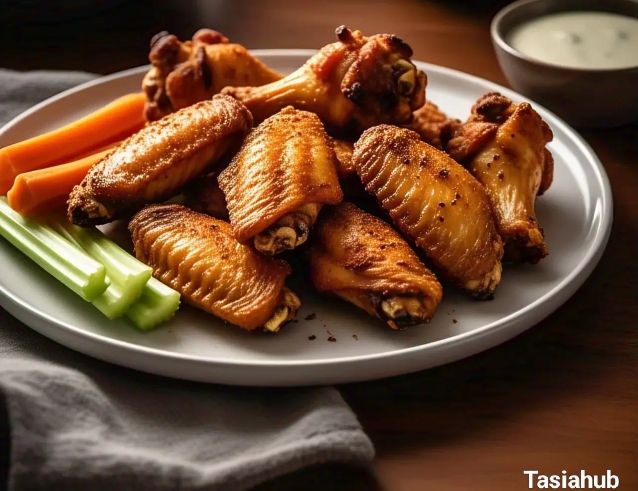 A serving of air fryer chicken wings