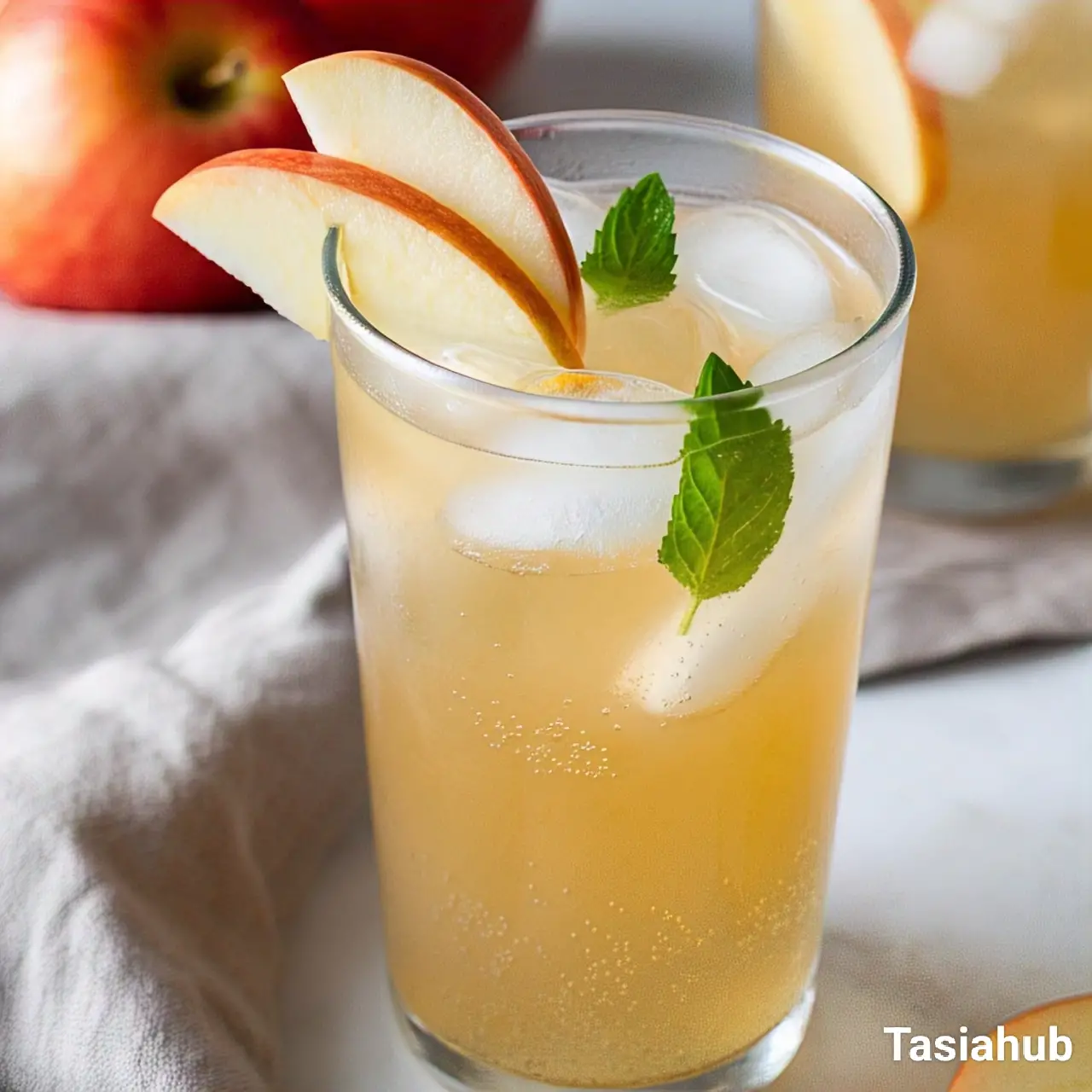 A glass of apple mocktail