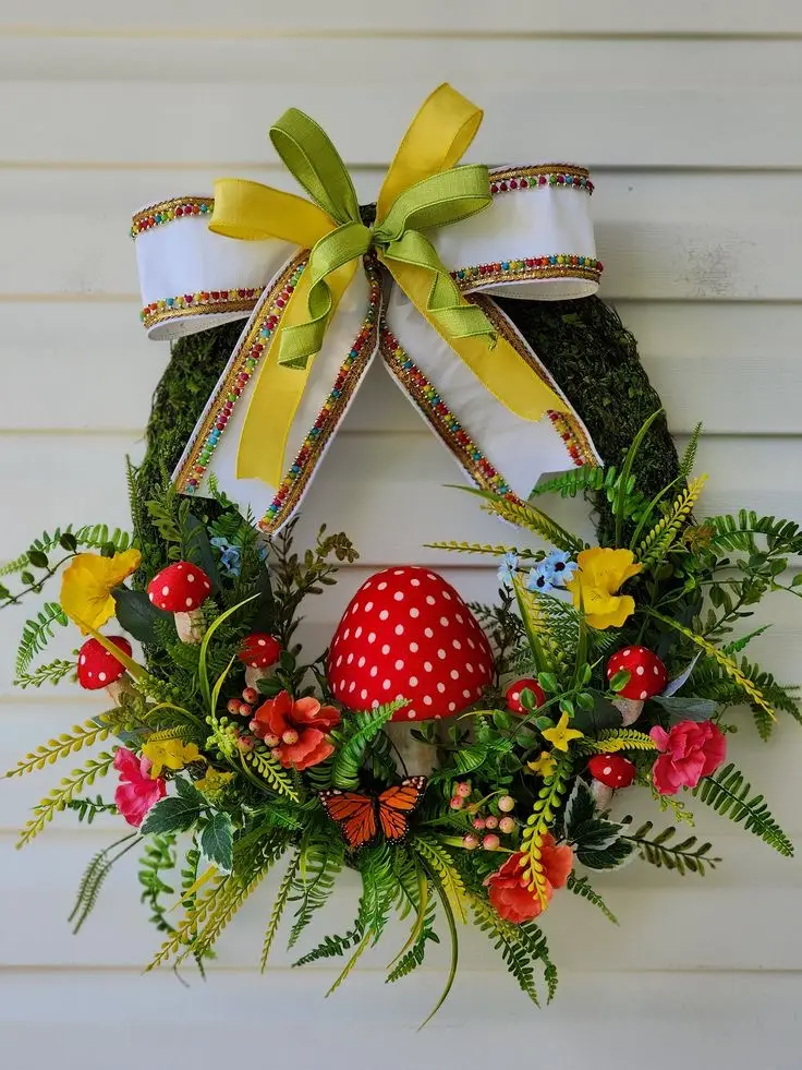 blue hydrangea wreath