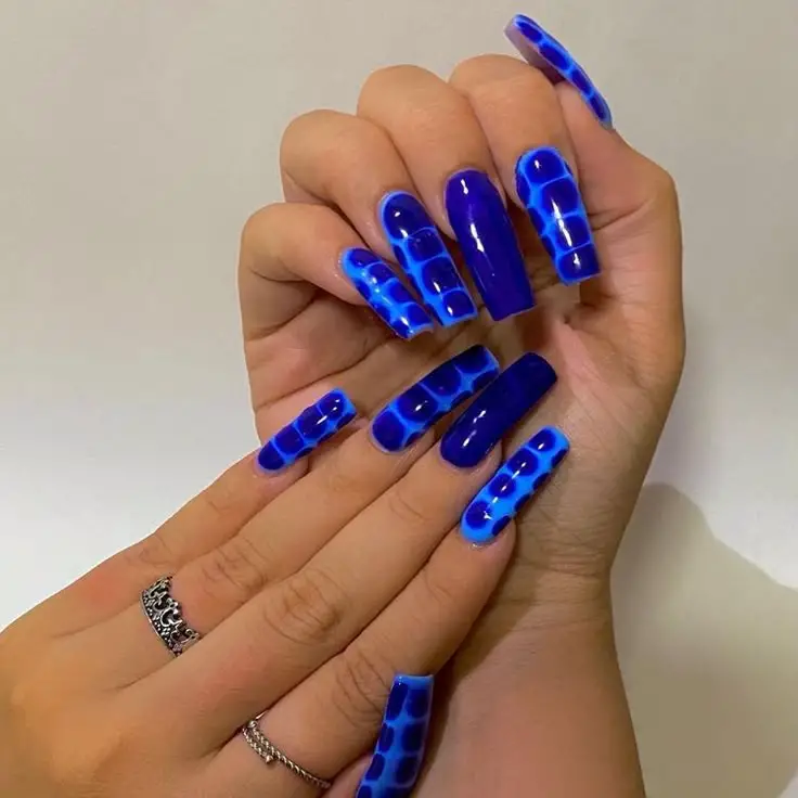 Gorgeous blue summer nails