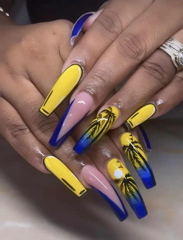 blue summer nails 29