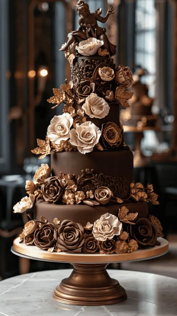 chocolate wedding cake 19