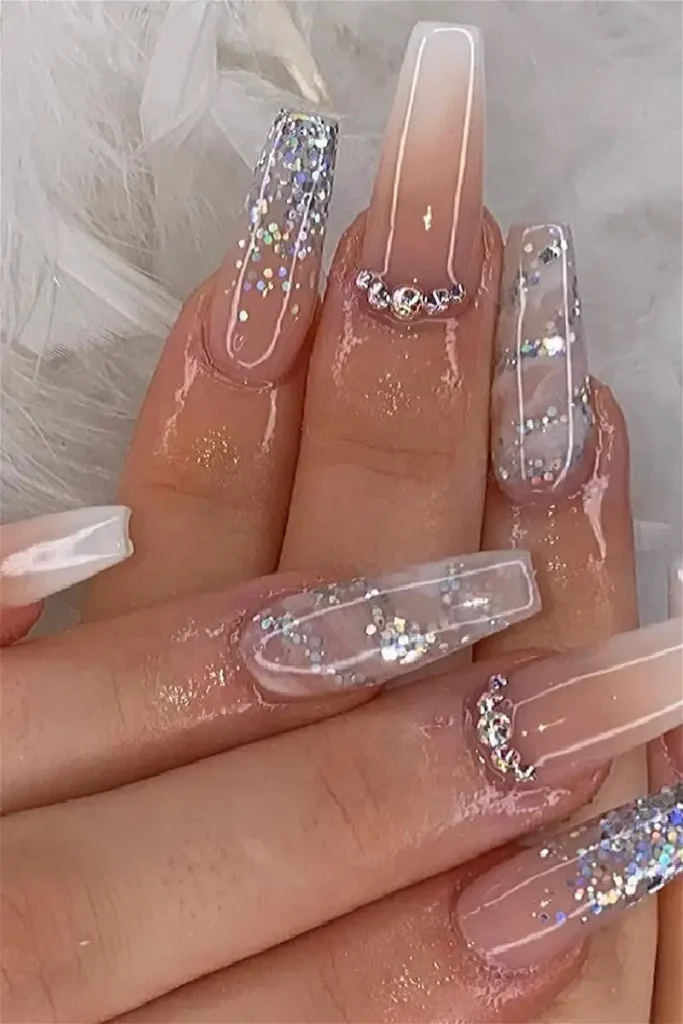 silver glitter nails 16