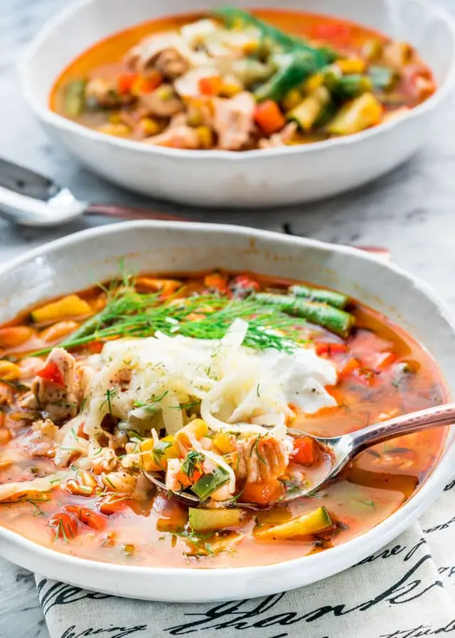 summer chicken and vegetable soup 1 7