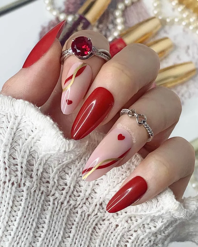 unghie rosse san valentino