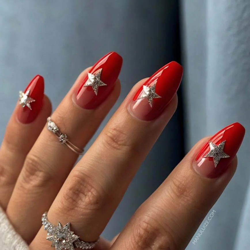 unghie rosse stelle
